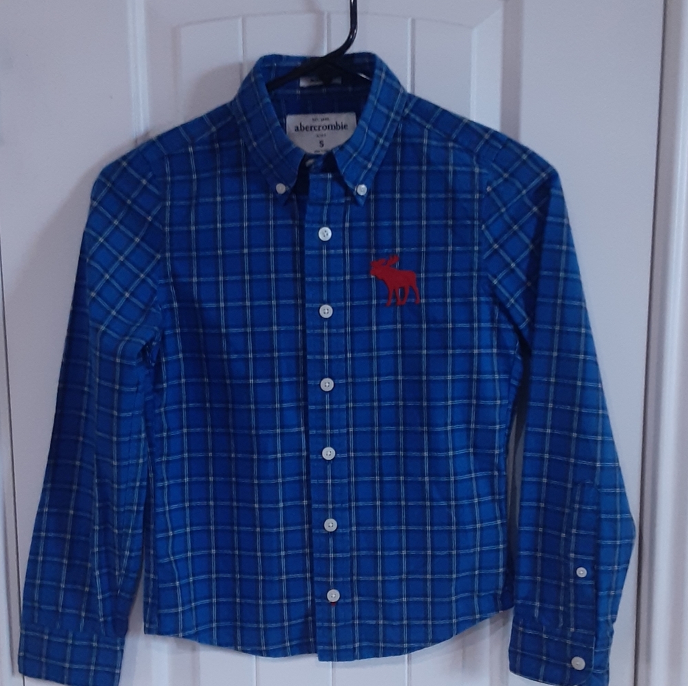 abercrombie kids, Big Moose Logo, LS, Cotton BDC Shirt,  Size Small